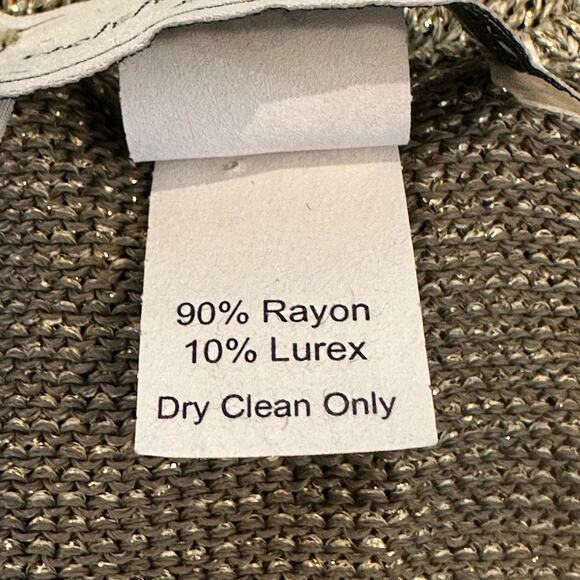 Vintage Brenda French for French Rags Gold Lurex Sleeveless Sweater sz 3=M/L EUC - Picture 9 of 10